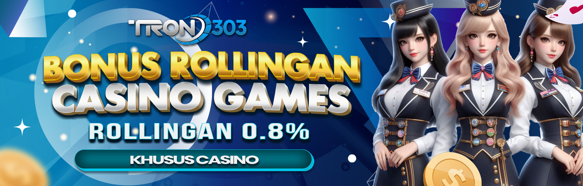 BONUS ROLLINGAN 0.8% CASINO GAMES
