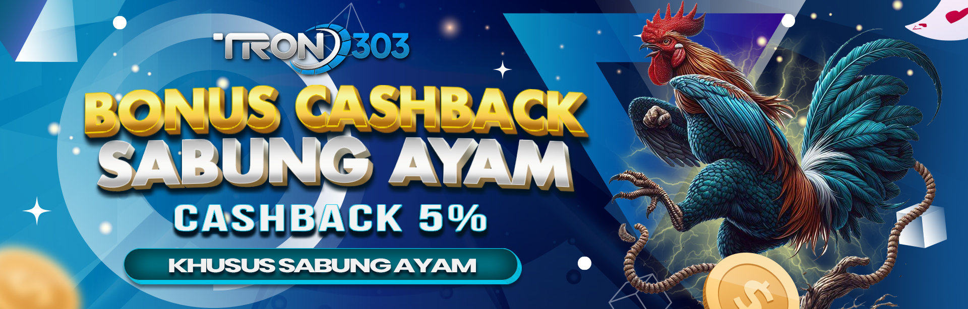 BONUS CASHBACK 5% SABUNG AYAM