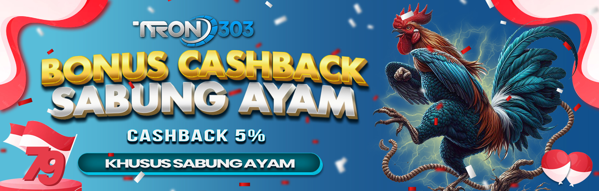 BONUS CASHBACK 5% SABUNG AYAM