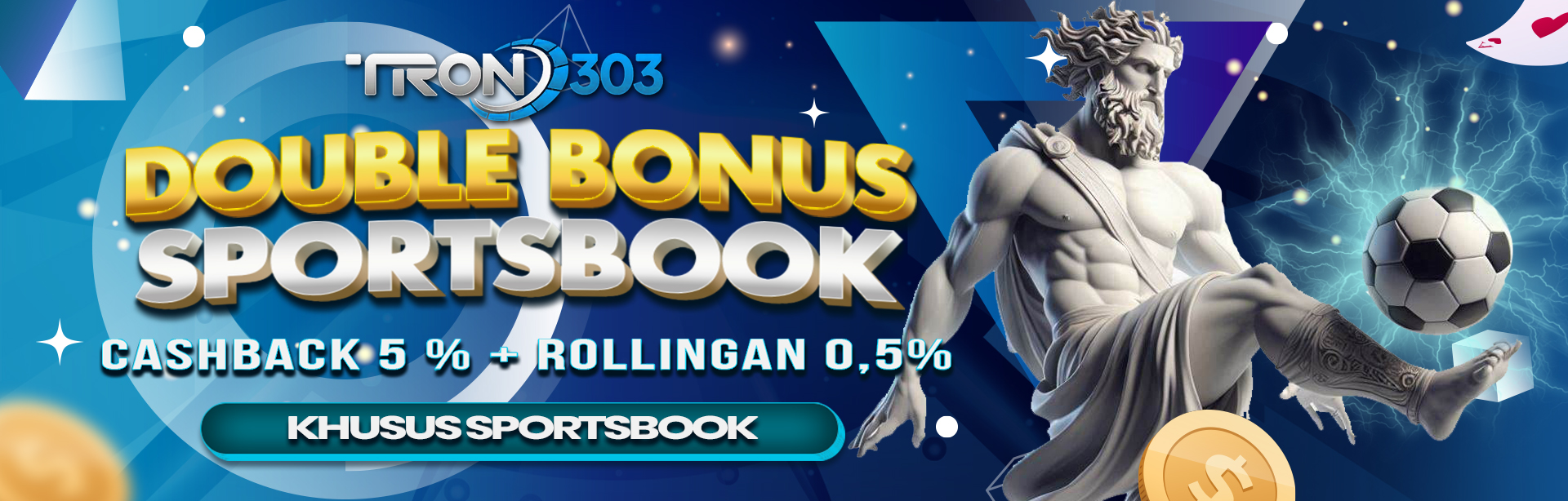 BONUS CASHBACK 5% + ROLLINGAN 0,5% SPORTSBOOK GAME